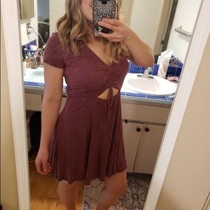 NWOT Wild Fable Ribbed Maroon Cut-out Summer Dress